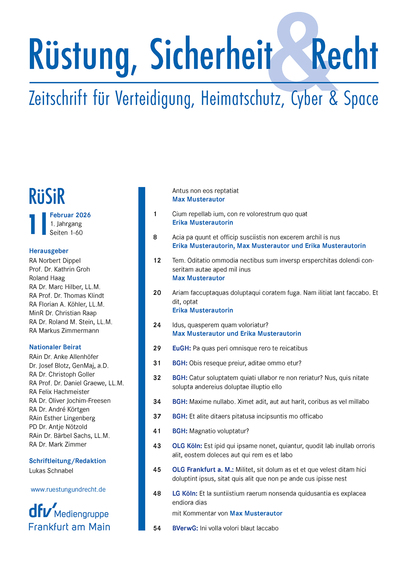 Rüstung, Sicherheit & Recht