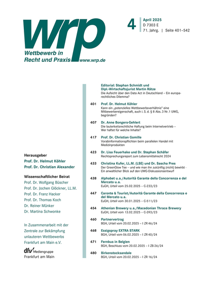 Wettbewerb in Recht und Praxis