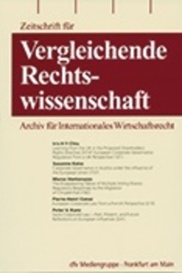 Zeitschrift für vergleichende Rechtswissenschaft