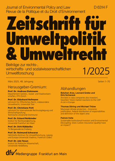 Zeitschrift für Umweltpolitik und Umweltrecht